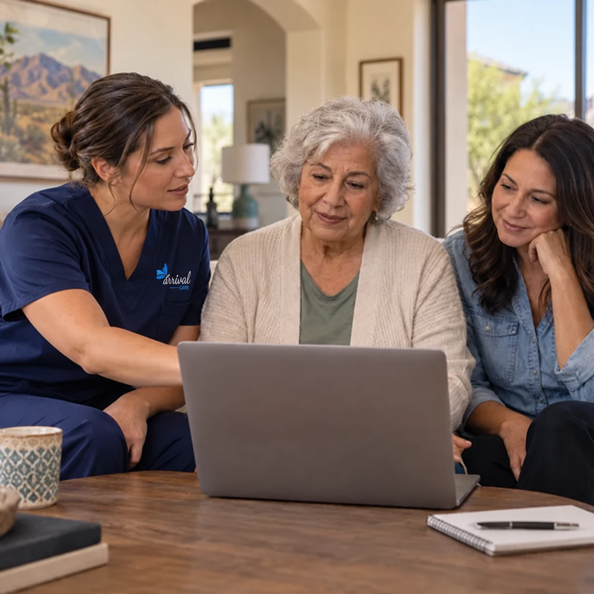 Arrival Care nurse with patient